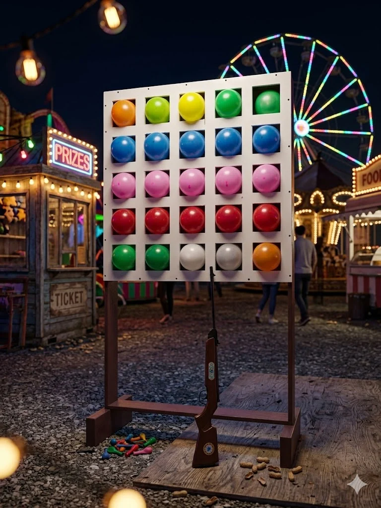 Carnival balloon shooting stall